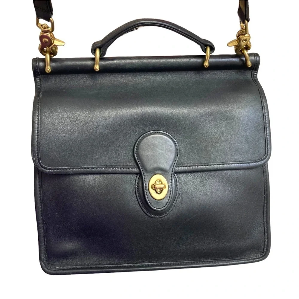 Coach vintage black leather Willis bag